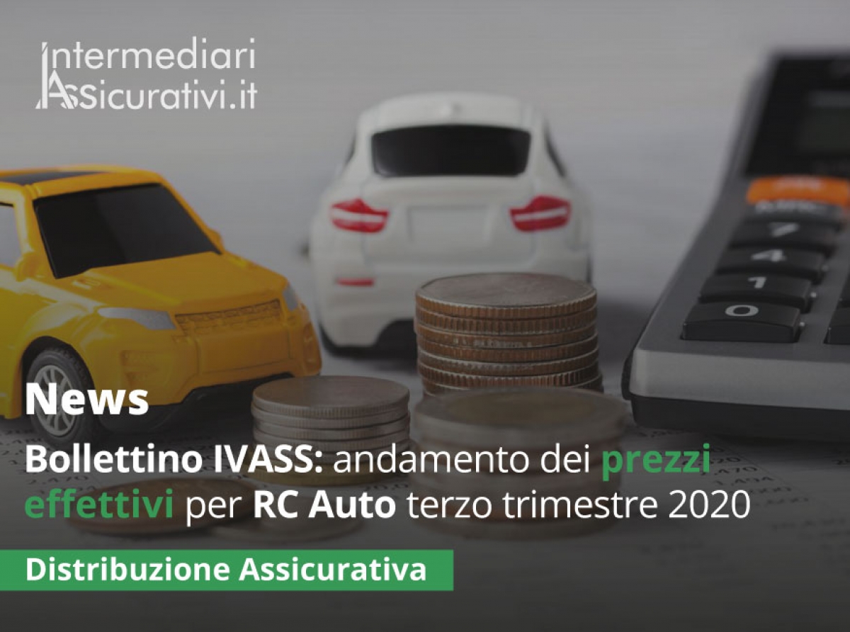 Bollettino IVASS: andamento dei prezzi effettivi per RC Auto terzo trimestre 2020